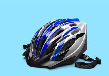 One cycling helmet on wooden background clipart
