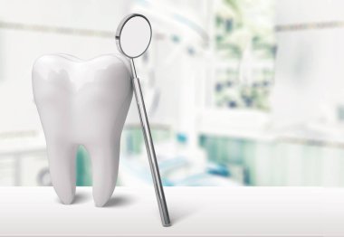 Büyük diş ve diş hekimi ayna, sağlık kavramı