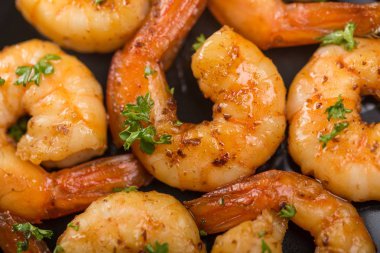 arka planda lezzetli Kızarmış Karidesler