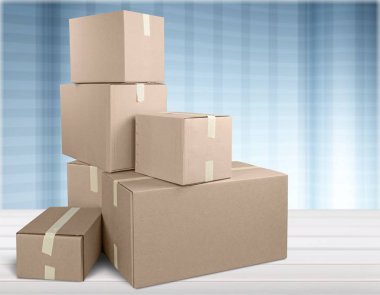 Arka plan üzerinde kutuları karton kutular