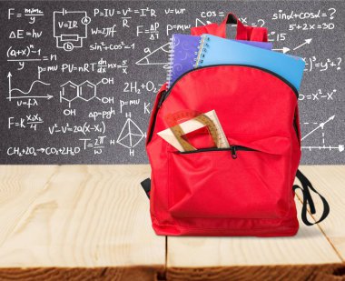 Okul sırt çantası ile Kırtasiye, Okul arka plan için geri
