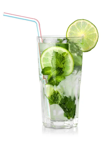 Fräsch Mojito Cocktail Glas Närbild — Stockfoto