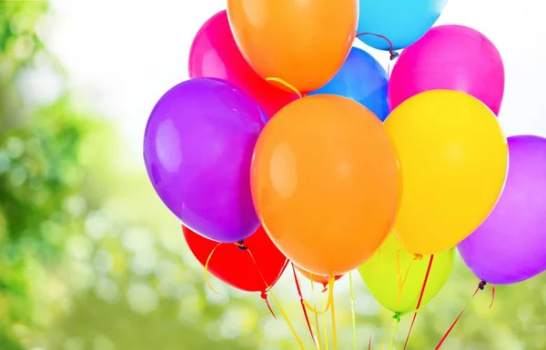 Bos Van Kleurrijke Ballonnen Geïsoleerd Achtergrond — Stockfoto