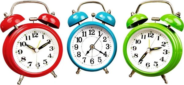 Many Alarm Clocks Close View — Stock Photo, Image