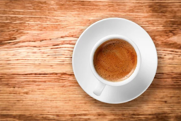 Schwarzer Kaffee Weißer Tasse Isoliert Auf Hintergrund — Stockfoto