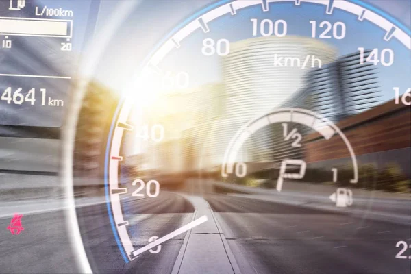 Close Shot Car Dashboard Battery Icon Lit — Stock Photo, Image