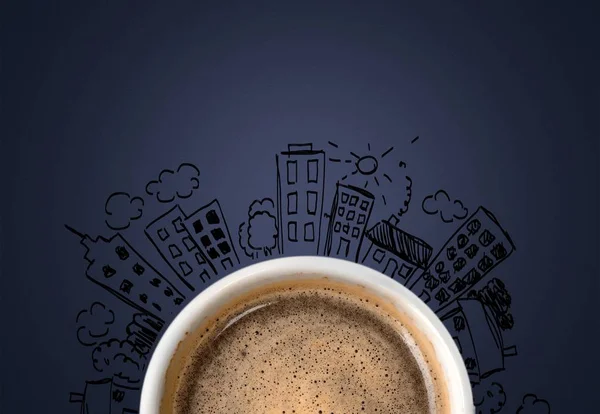 Black Coffee White Cup Isolated Background — Stock Photo, Image