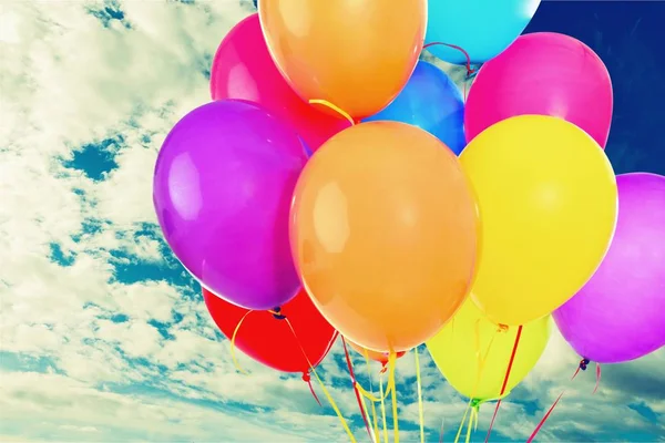 Bos Van Kleurrijke Ballonnen Geïsoleerd Achtergrond — Stockfoto