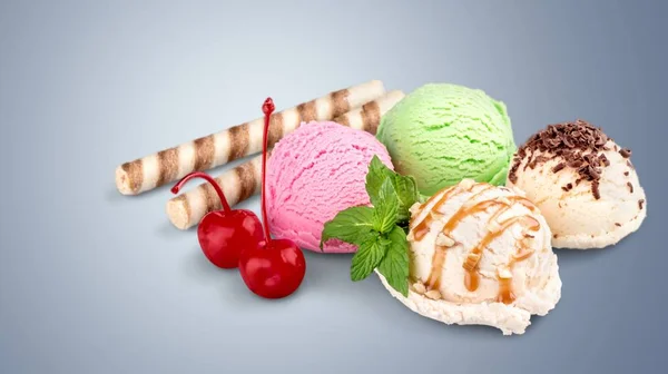 Assorted Ice Cream Balls Summer Dessert — Stock Photo, Image