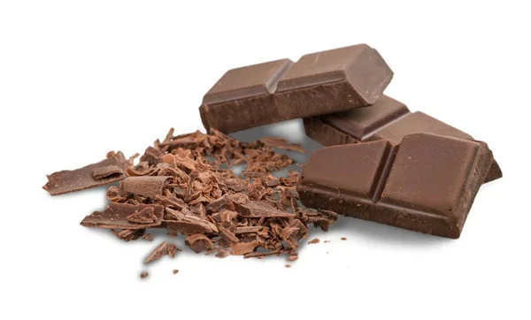 Trozos Delicioso Chocolate Fondo — Foto de Stock