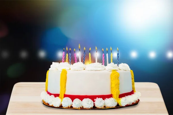 Tort Urodzinowy Świece Zbliżenie — Zdjęcie stockowe