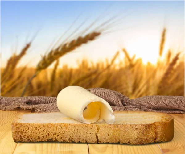 Brot Und Butter Produkte Frühstück — Stockfoto