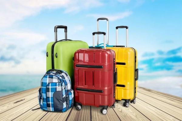 Beautiful Colorful Suitcases Background — Stock Photo, Image