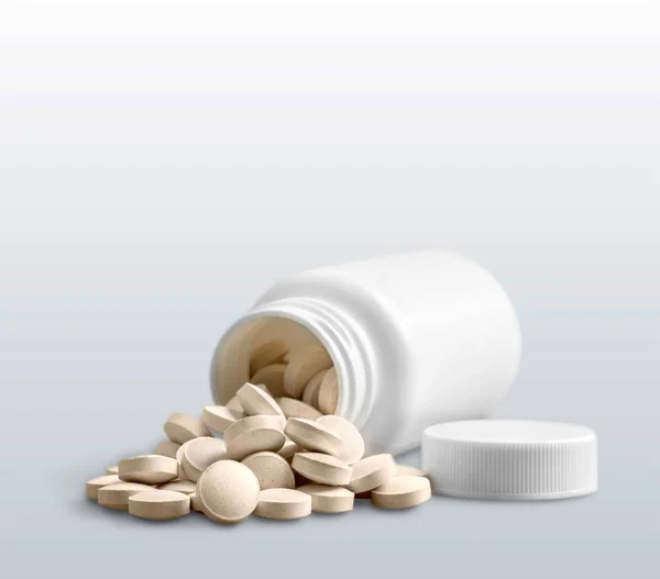 Gyógyszert Tablettát Üveg Kiadványról — Stock Fotó