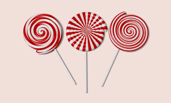 Spiral Lollypops Pink Background — Stock Photo, Image