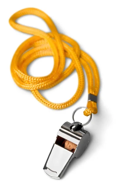 Sports whistle with a lace. — Stock Photo, Image