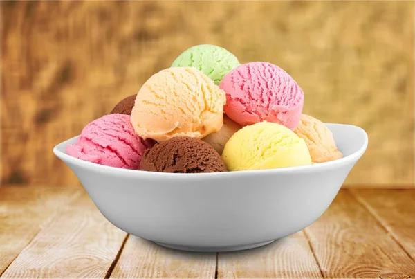 Assorted Ice Cream Balls Summer Dessert — Stock Photo, Image