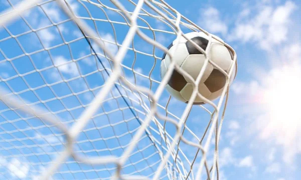 Balón Fútbol Concepto Deporte Actividad Net — Foto de Stock