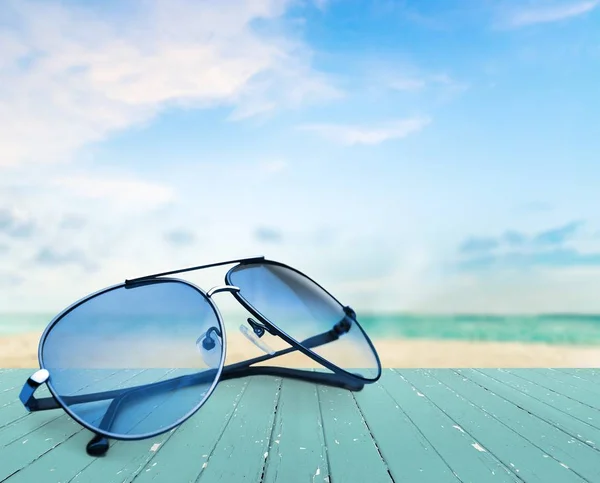 Black Fashion Sunglasses Light Background — Stock Photo, Image