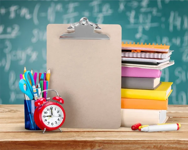 Colorful School Stationery Composition Back School Background — Stock Photo, Image