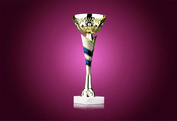 Golden Trophy Cup Light Background — Stock Photo, Image