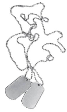 Kimlik etiketleri zinciri ile yakın çekim