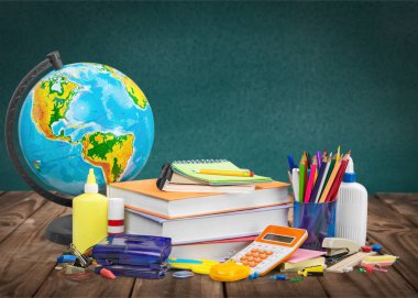 renkli okul kırtasiye, geri okul arka plan