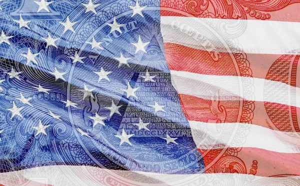 Usa Σημαία Φόντο Δολάριο Τραπεζογραμμάτιο Εκτύπωσης — Φωτογραφία Αρχείου
