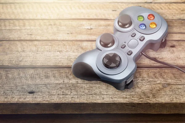 Joystick Mörk Bakgrund Närbild — Stockfoto