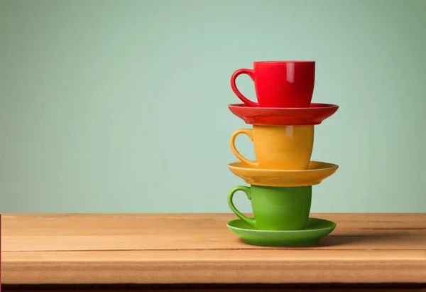 Sok színes kávéscsészét — Stock Fotó