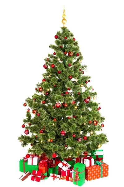 Árbol Navidad Con Decoraciones Regalos Festivos —  Fotos de Stock