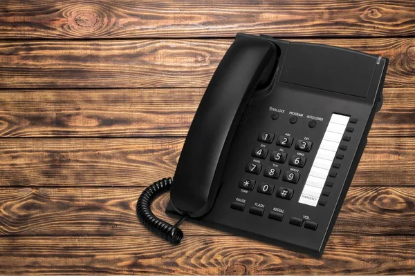 Retro Telefone Preto Fundo — Fotografia de Stock