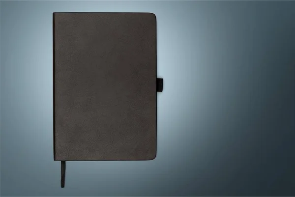 Capa Couro Preto Notebook — Fotografia de Stock