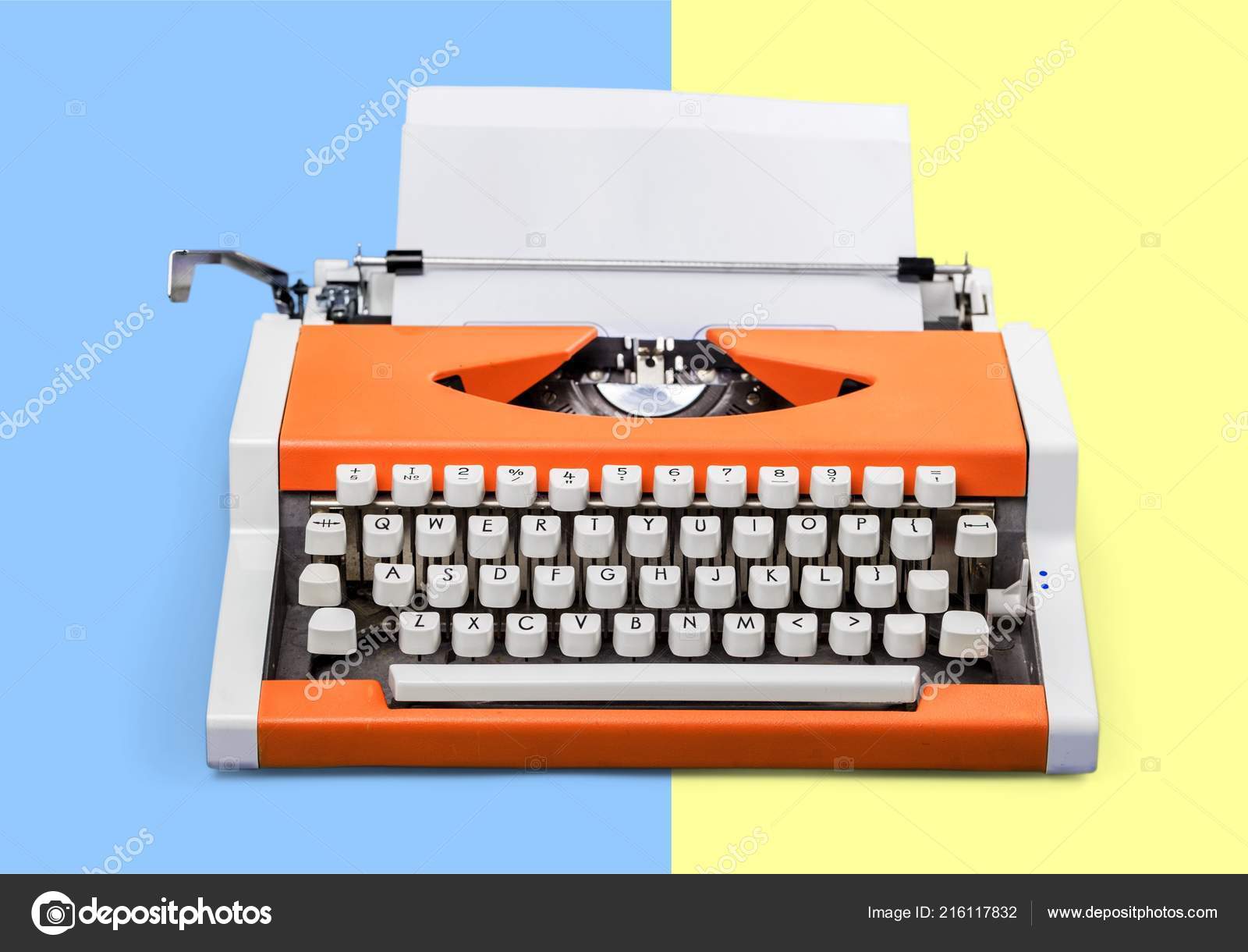 Typewriter Old Fashioned Retro Old Typescript Color Background Stock ...
