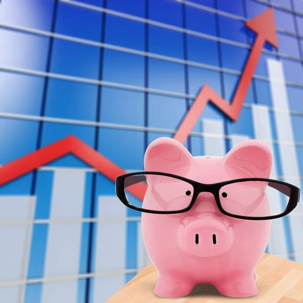 Piggy Bank Glazen Geïsoleerd Achtergrond — Stockfoto