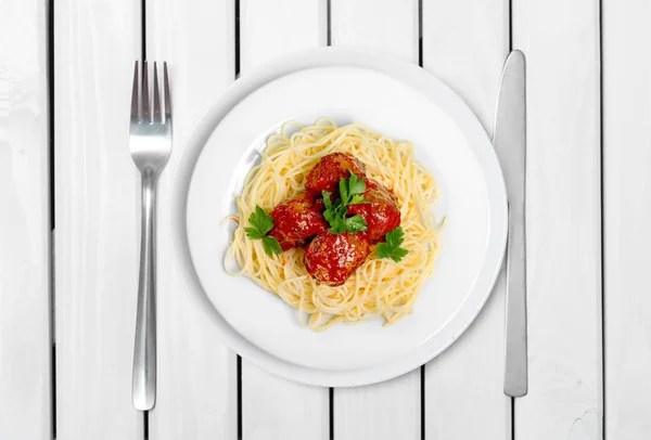 Pasta de espagueti con tomates —  Fotos de Stock