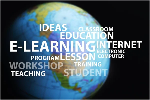 Globus Zum Hintergrund Learning Konzept — Stockfoto
