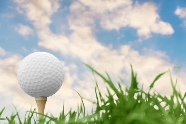 Golf Ball Tee Groen Gras — Stockfoto