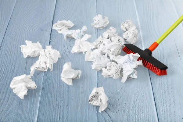 Nettoyage Froissé Pile Papiers Vue Rapprochée — Photo