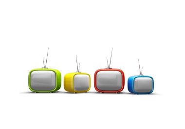renkli retro televizyon (Tv) arka planda