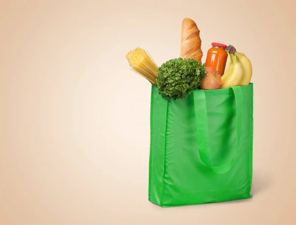 Boodschappentas Met Verse Groenten Gezonde Voeding — Stockfoto