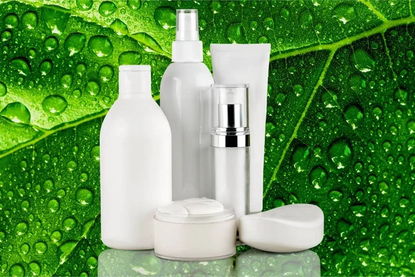 Set Van Cosmetische Producten Achtergrond — Stockfoto