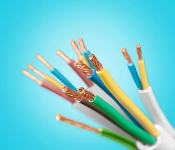 Cable Eléctrico Tamizado Con Muchos Cables — Foto de Stock