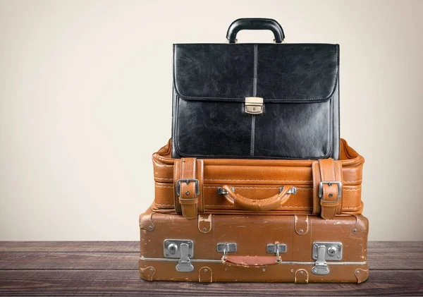 Stack Old Suitcases Travelling Concept — Stock Photo, Image