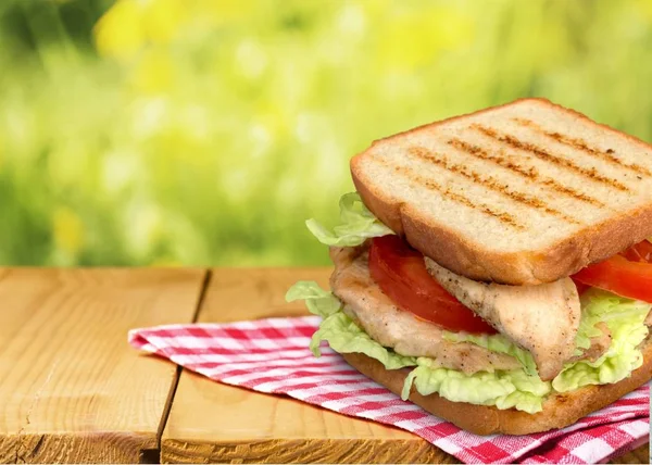 ハムとチーズのおいしいサンドイッチ — ストック写真