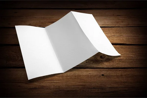Λευκό Κενό Χαρτί Φόντο Ξύλινες Σανίδες — Φωτογραφία Αρχείου