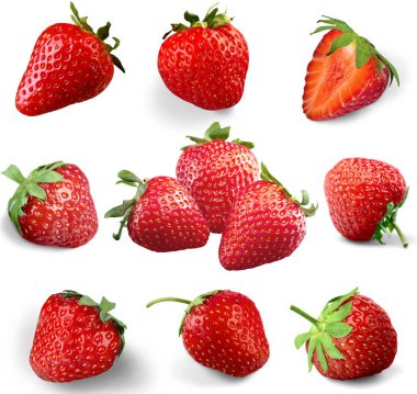 taze çilek beyaz arka plan üzerinde izole Close-Up