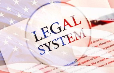 ABD bayrağı arka plan üzerinde hukuk sistemi