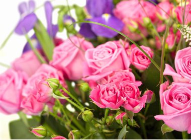 güzel pembe güller, romantik buket 