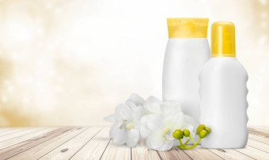 Ahşap masada güzel bir spa kompozisyonu